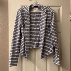 Grey and white striped jacket